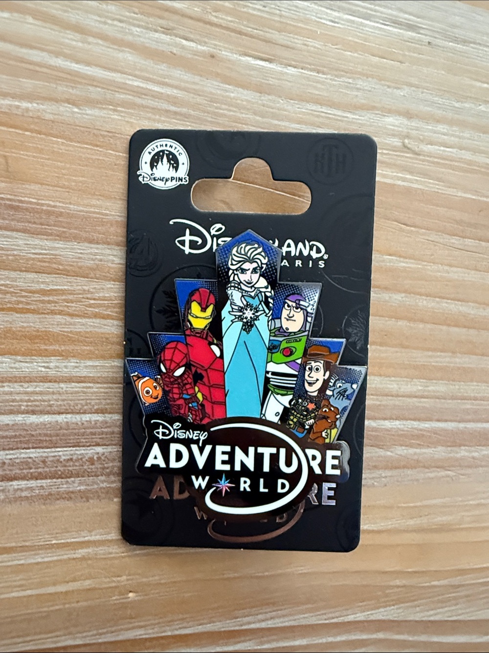 Disney Adventure World Enamel Pin - Blue, Red, Purple, Green, Tan